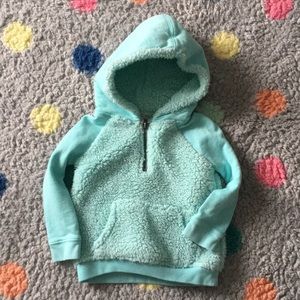Baby blue Sherpa fleece hoodie